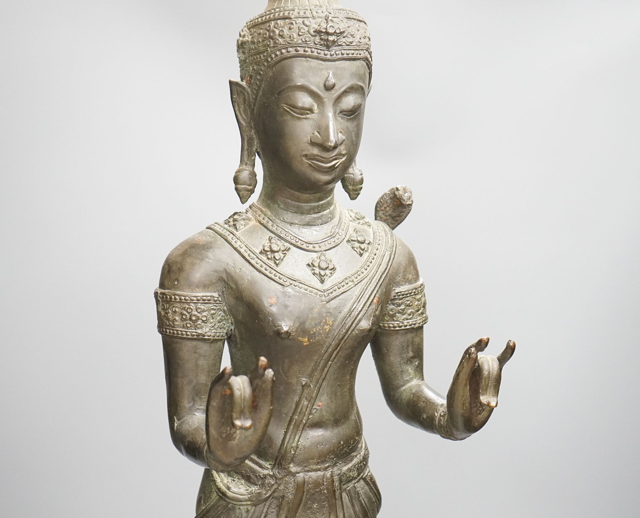 An Oriental large bronze figure of Buddha, 72cm